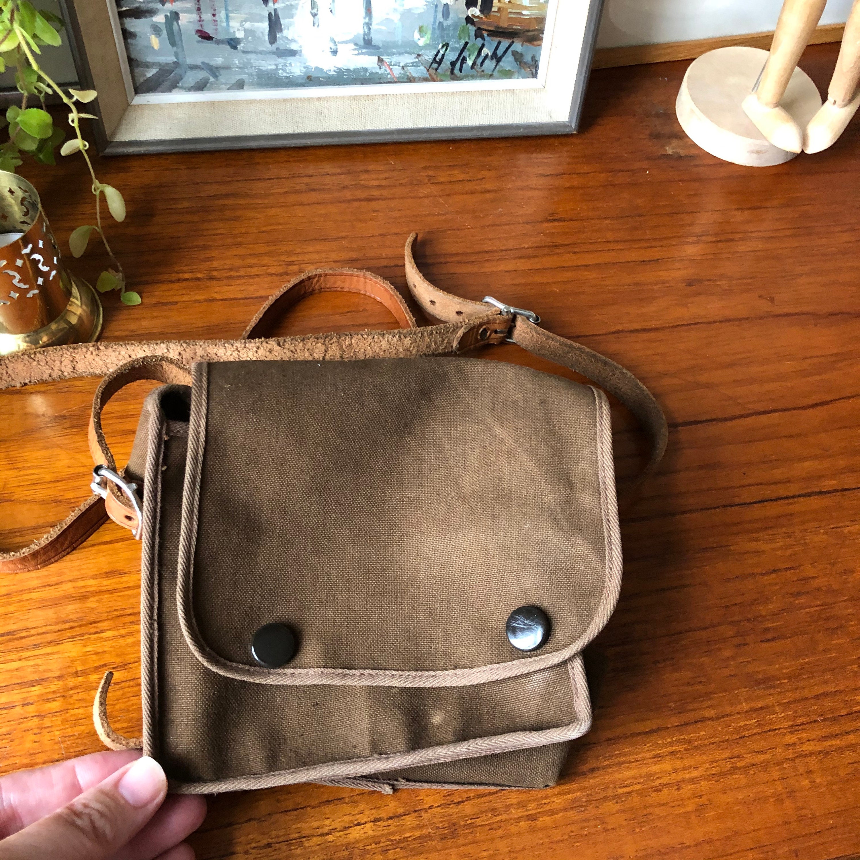 Boho crossbody satchel canvas leather Camera Bag purse Brownie camera cover