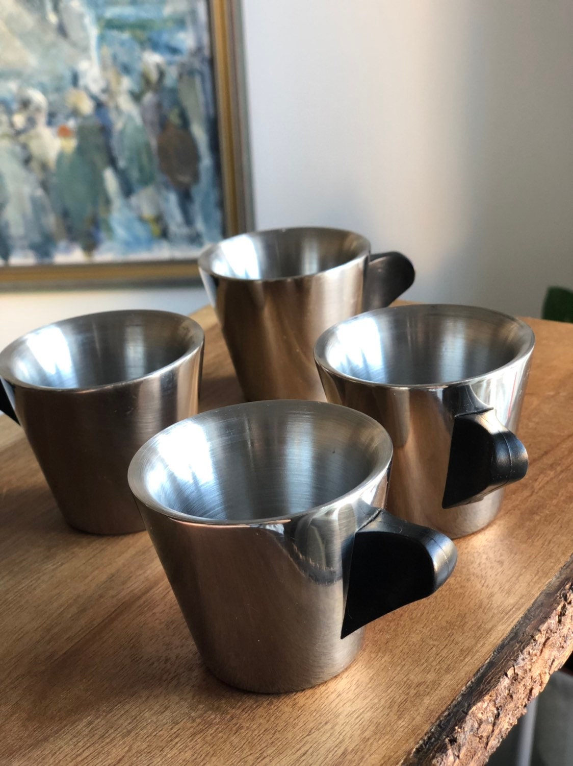 Set of 4 scandinavian hot beverage glasses glögg mulled wine / espresso