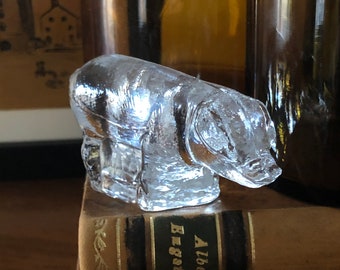 Swedish wonderful mini glass pig figurine paperweight