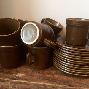 set of 9 vintage Stavangerflint cups and saucers /marked /2657 /Norway