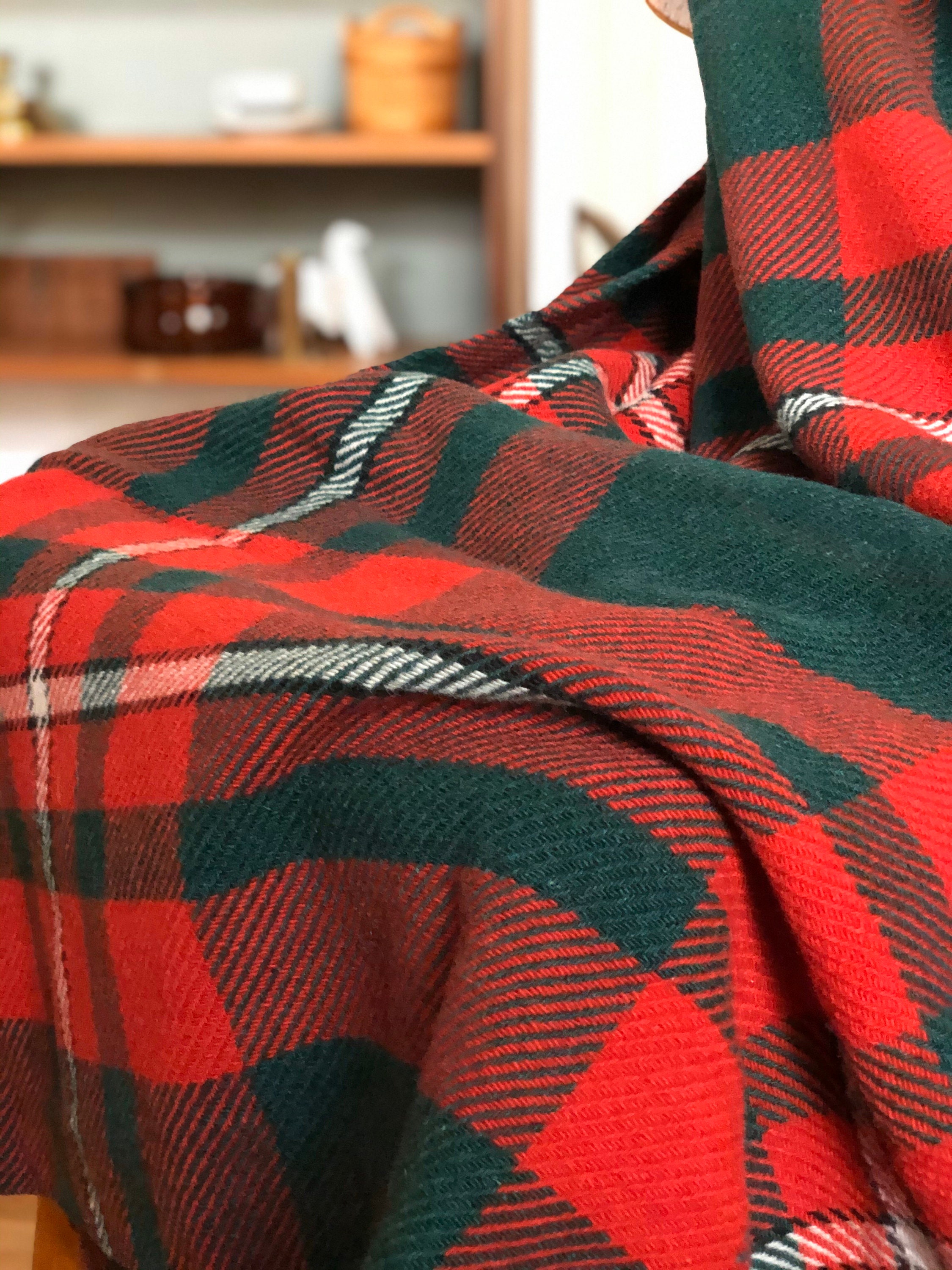 Scottish wool throw blanket Burns Country plaid wool blanket throw