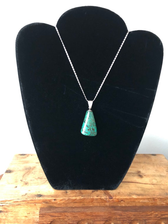 Sterling silver chain and setting stunning chrysocolla necklace