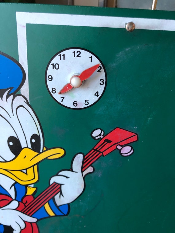 ヴィンテージ ディズニー スレート黒板、時計、アラビカ ガラス