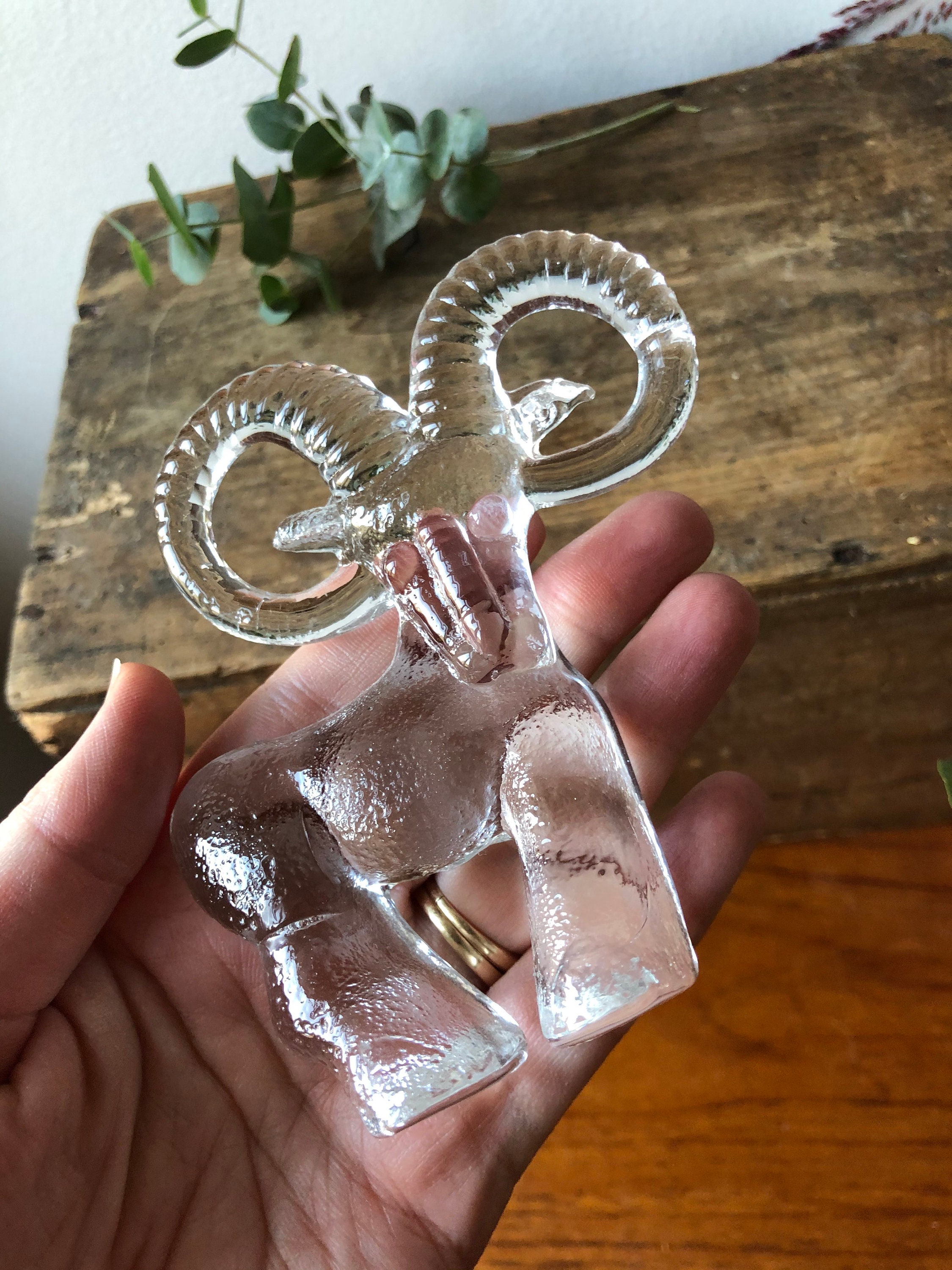 Kosta Boda zoo series Bertil Vallien Stenbock goat ram Swedish