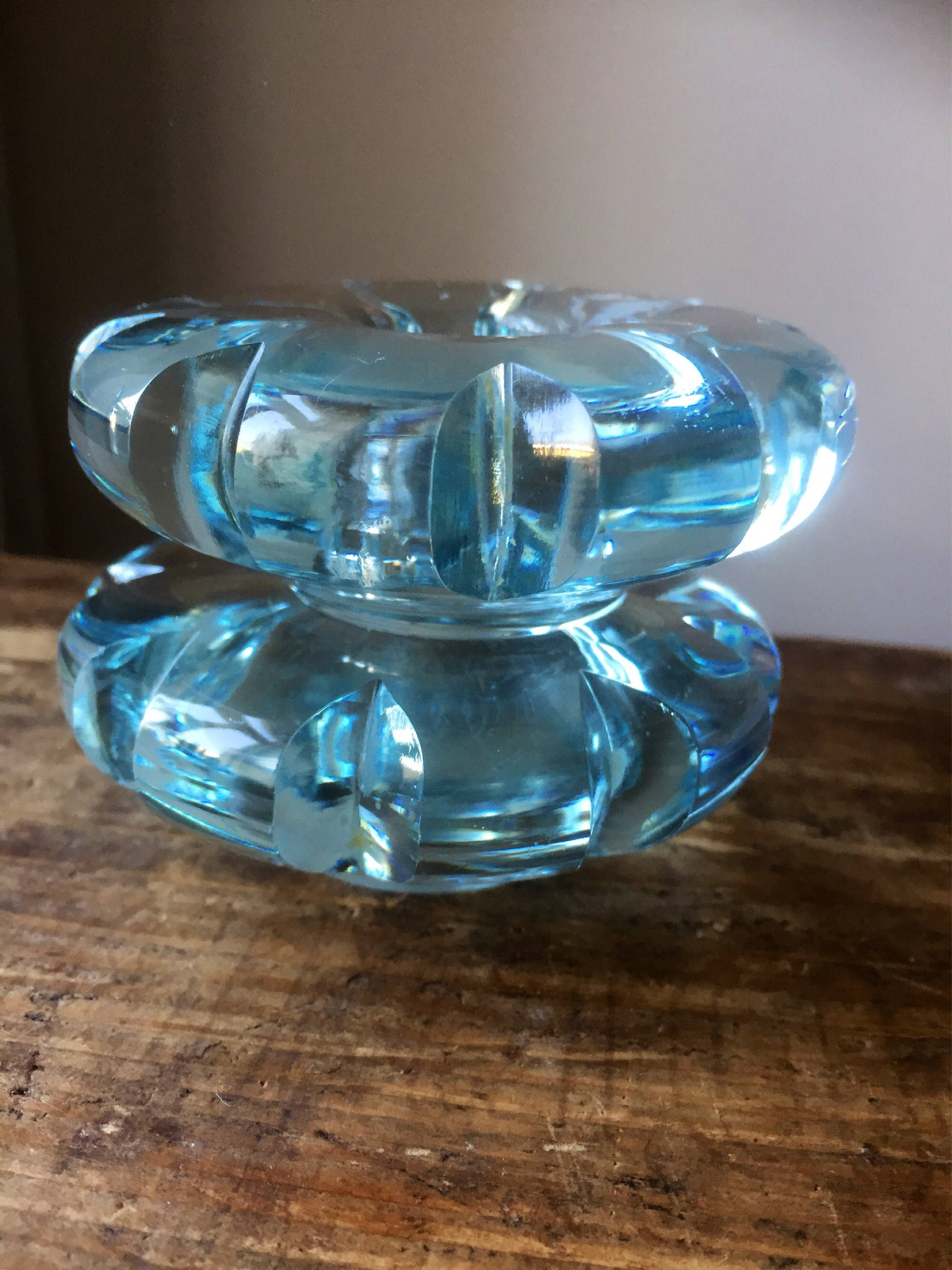 Antique orrefors crystal candle holders signed art deco style