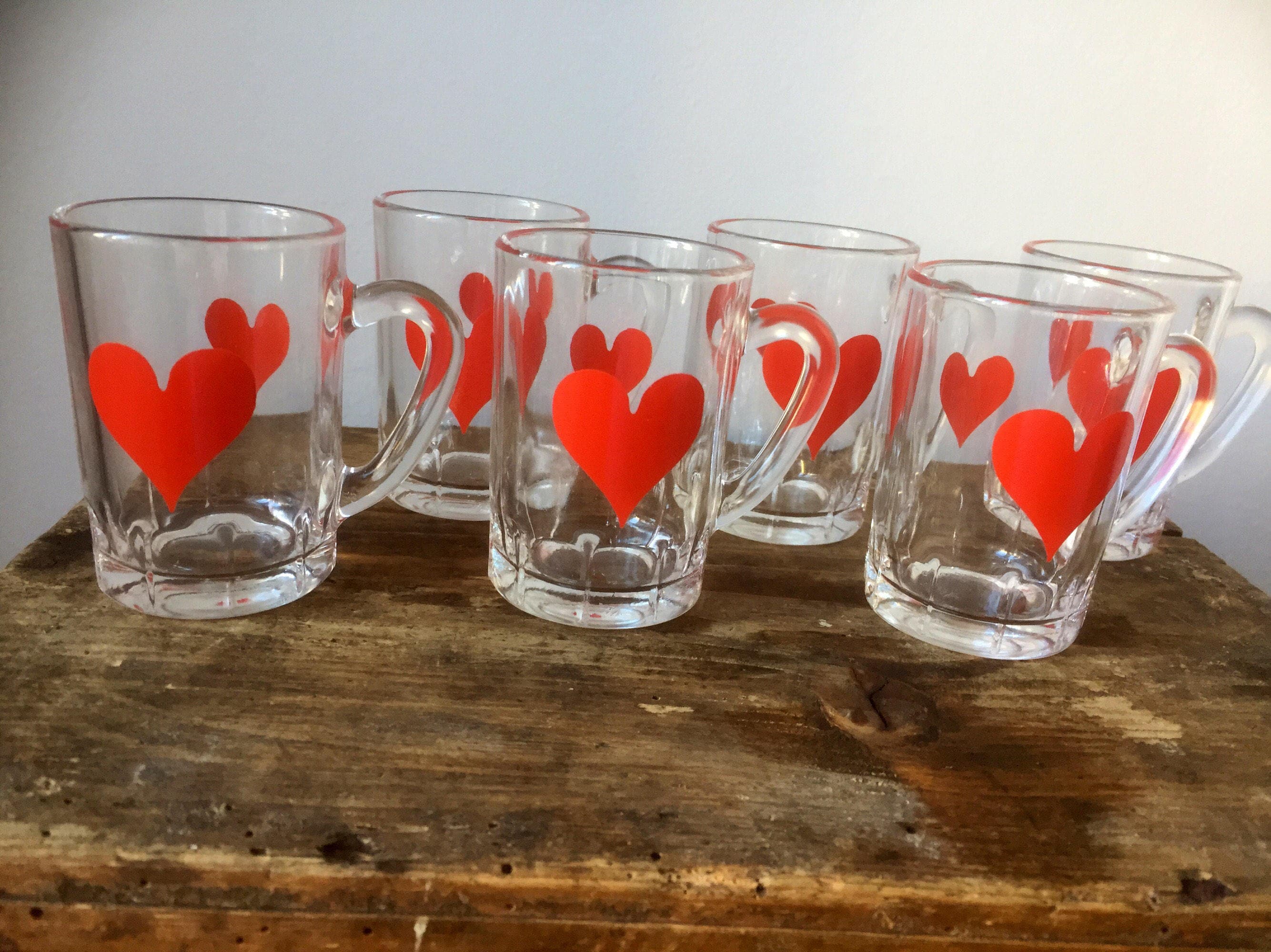 Set of 6 hot beverage mulled wine espresso coffee tea glasses pressed french France cups mugs