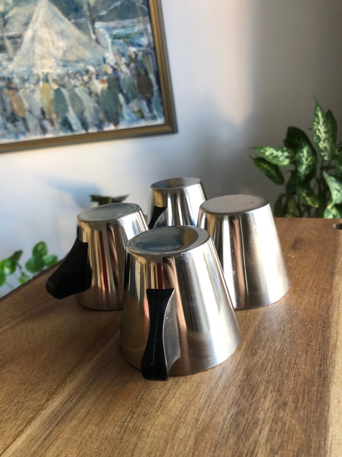 Set of 4 scandinavian hot beverage glasses glögg mulled wine / espresso