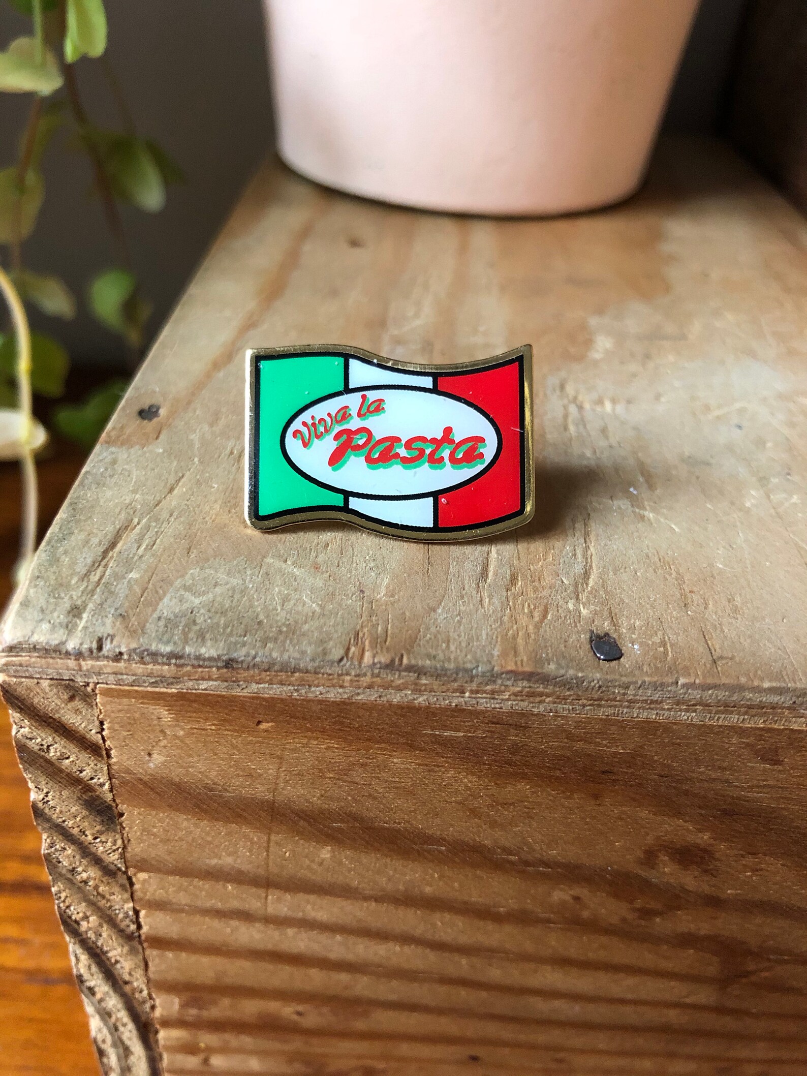 Vintage Pasta Pin Viva La Pasta Italian Flag Italy Food Pin - Etsy