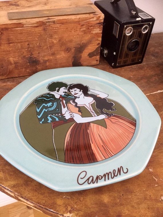 Carmen opera wall plate art nouveau Scandinavian Höganas designed by Åke Arenhill/