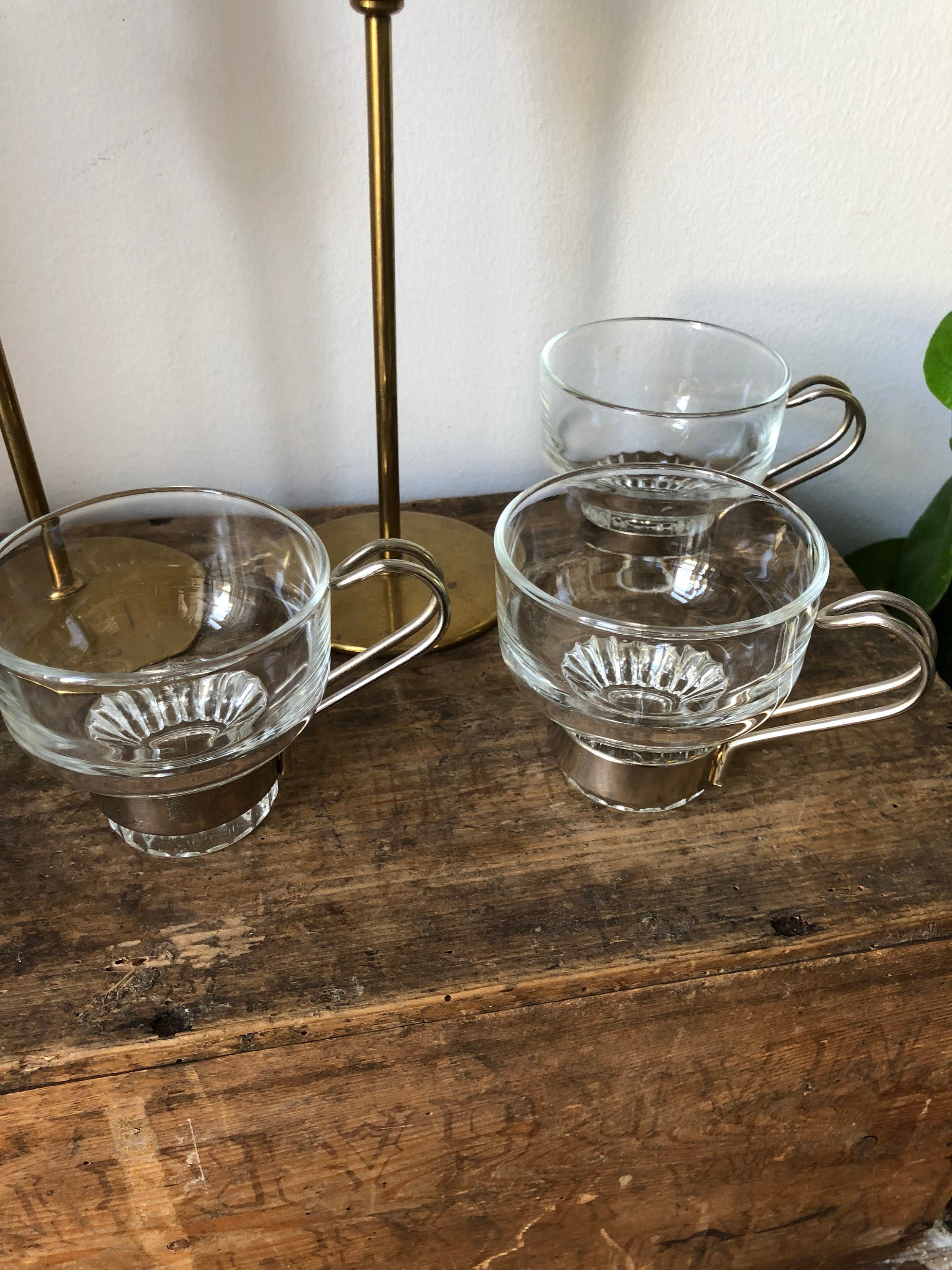 Set of 6 scandinavian hot beverage glasses glögg mulled wine / espresso