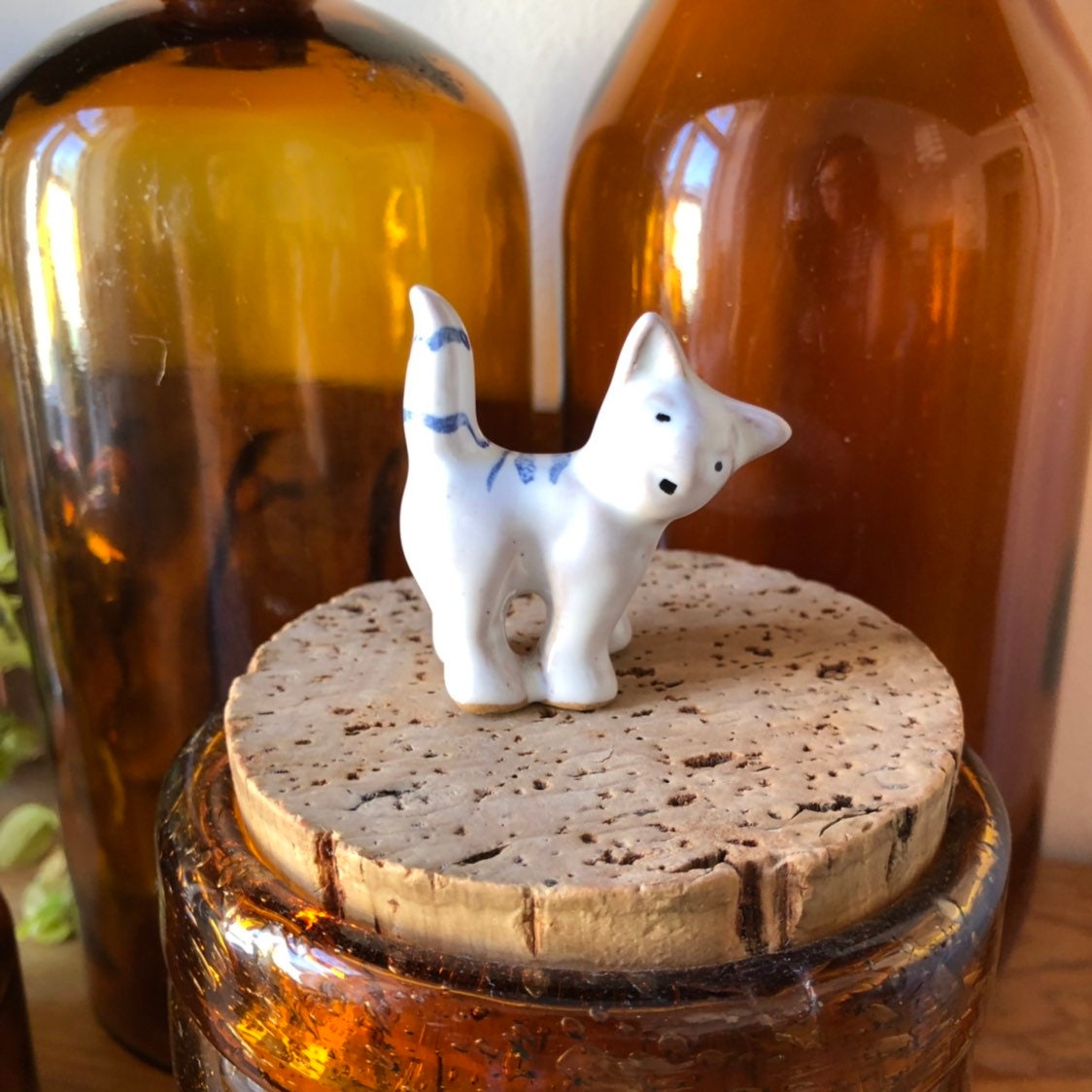 Danish ceramic  cat  figurine made and stamped Denmark 