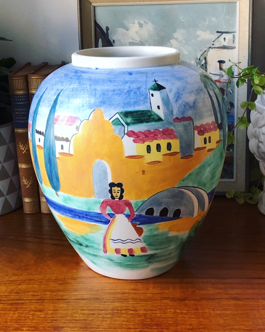 Large Carl Harry Stalhane Ceramic Vase From The Mexico Series Made