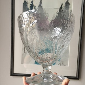 Vintage/Orrefors/XL pedestal bowl/bowl/handblown/crystal/stunning/ Vase/ Lars Hellsten