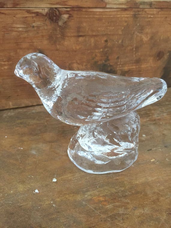 Swedish Glass Bird figurine Scandinavian  1980s