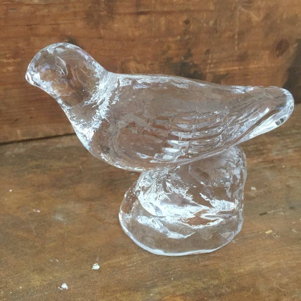 Swedish Glass Bird figurine Scandinavian  1980s