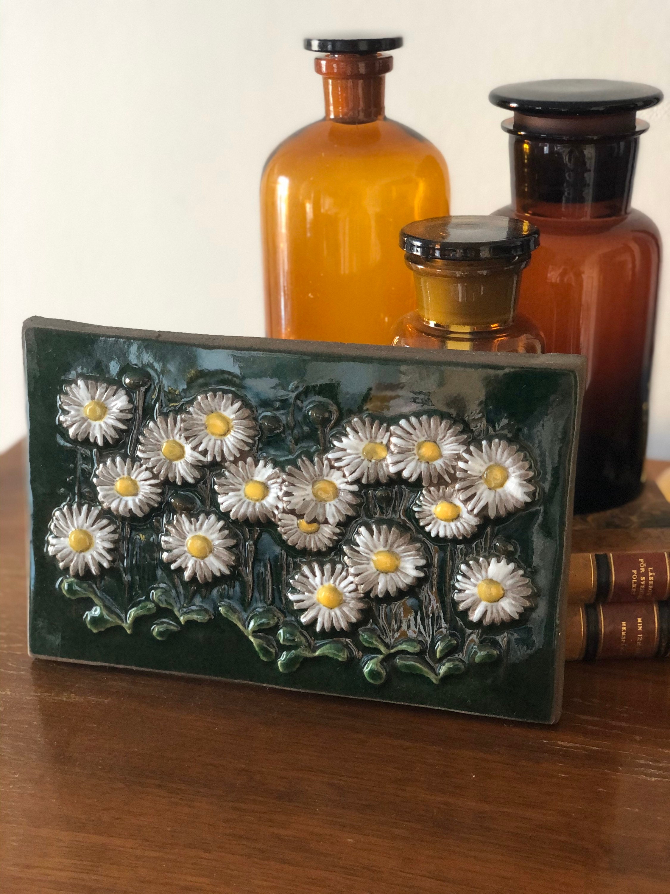 Vintage 1960s ceramic tile plaque ceramic wall art by JIE Sweden