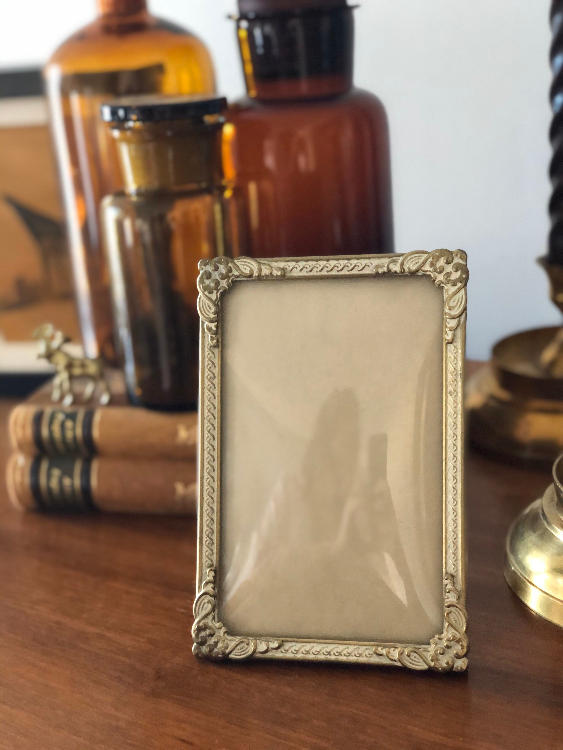Vintage bronze frame with beveled glass Bronze metal gatsby style