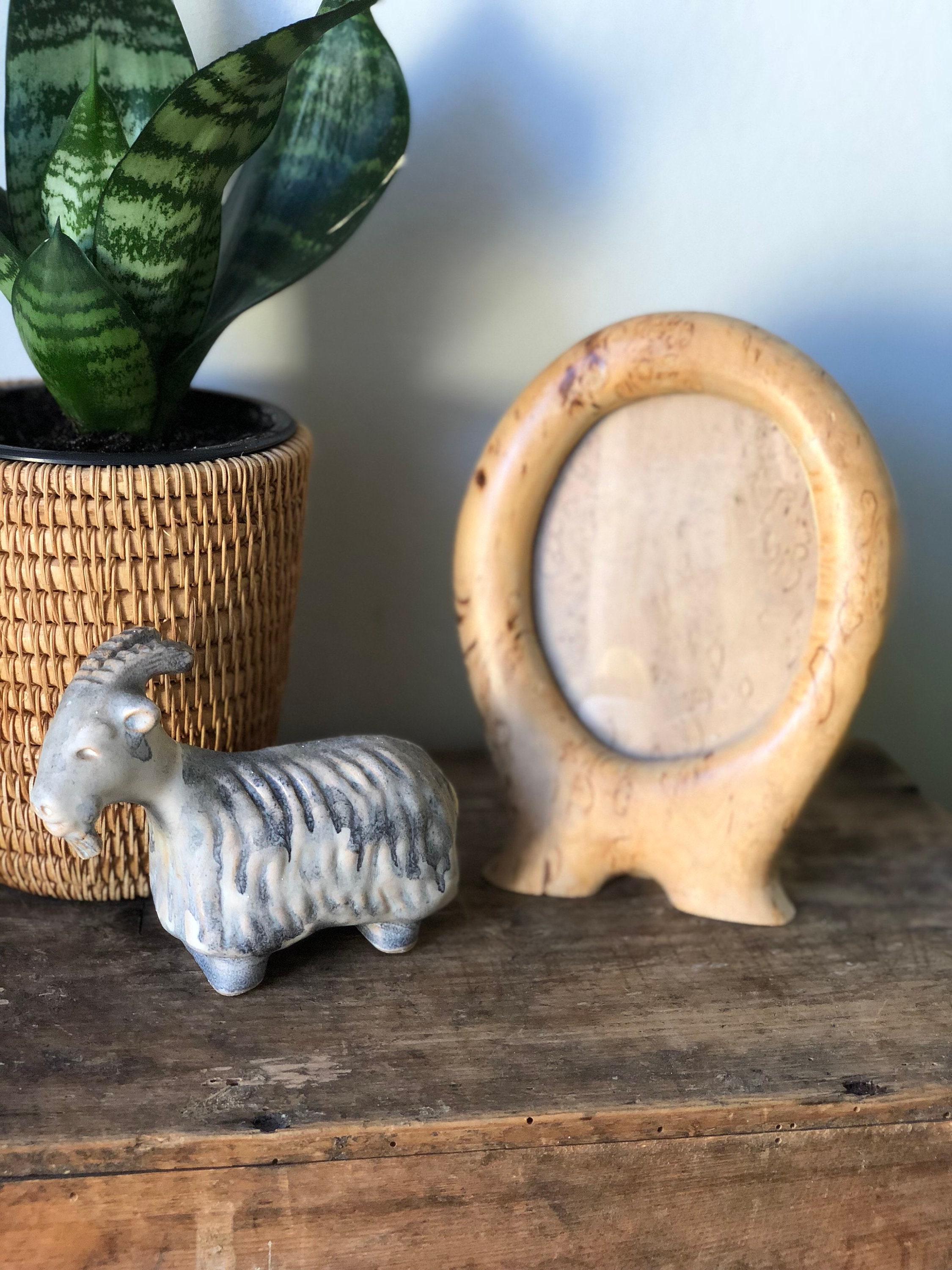 Hand carved wooden photo frame wood picture frame signed handmade with