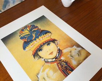 Vintage Swedish Einar Nerman print Anita Wall decor art
