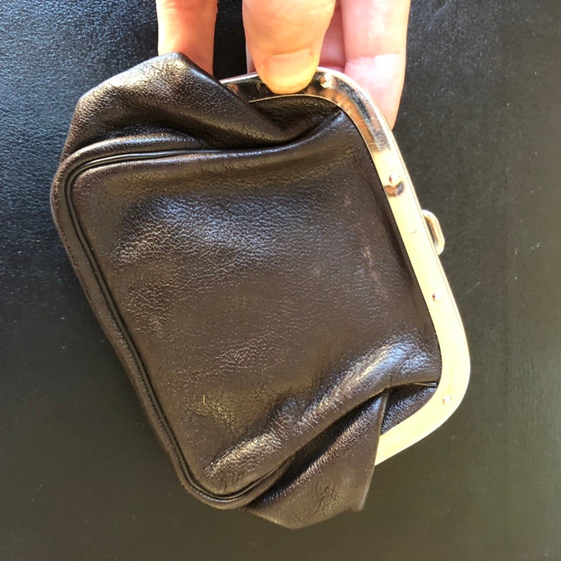 XL brown Leather coin purse Swedish vintage 1960s leather purse sweden ...