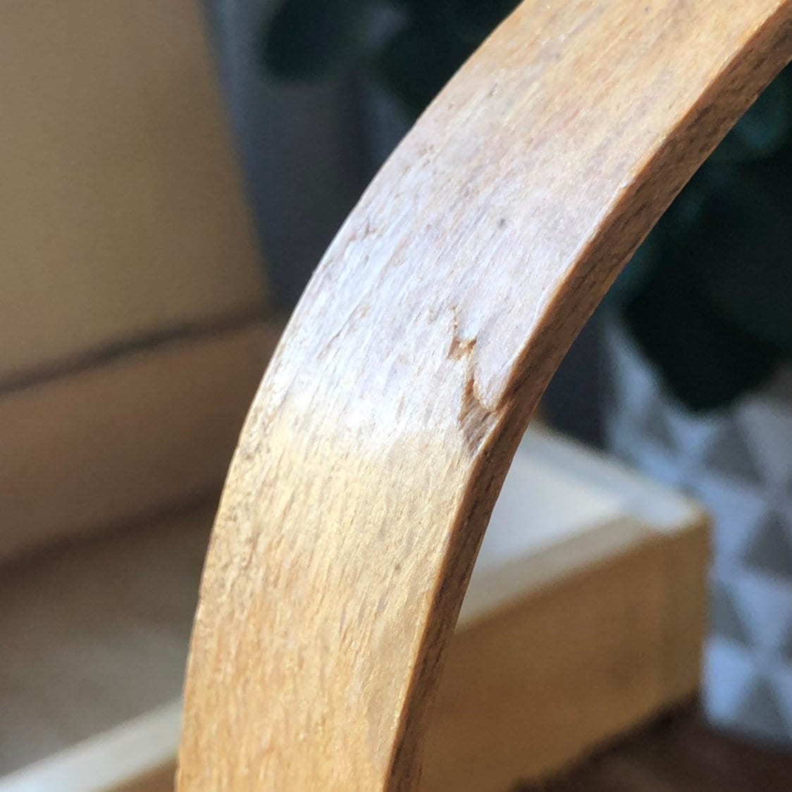 Vintage wooden handmade Polish accordion sewing box / storage box