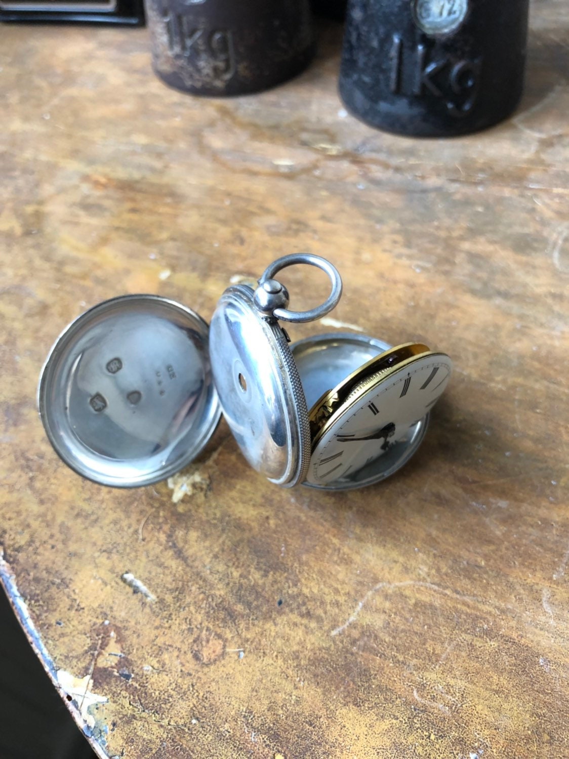 Antique Sterling Silver Pocket Watch Stamped Maker Barrett - Etsy