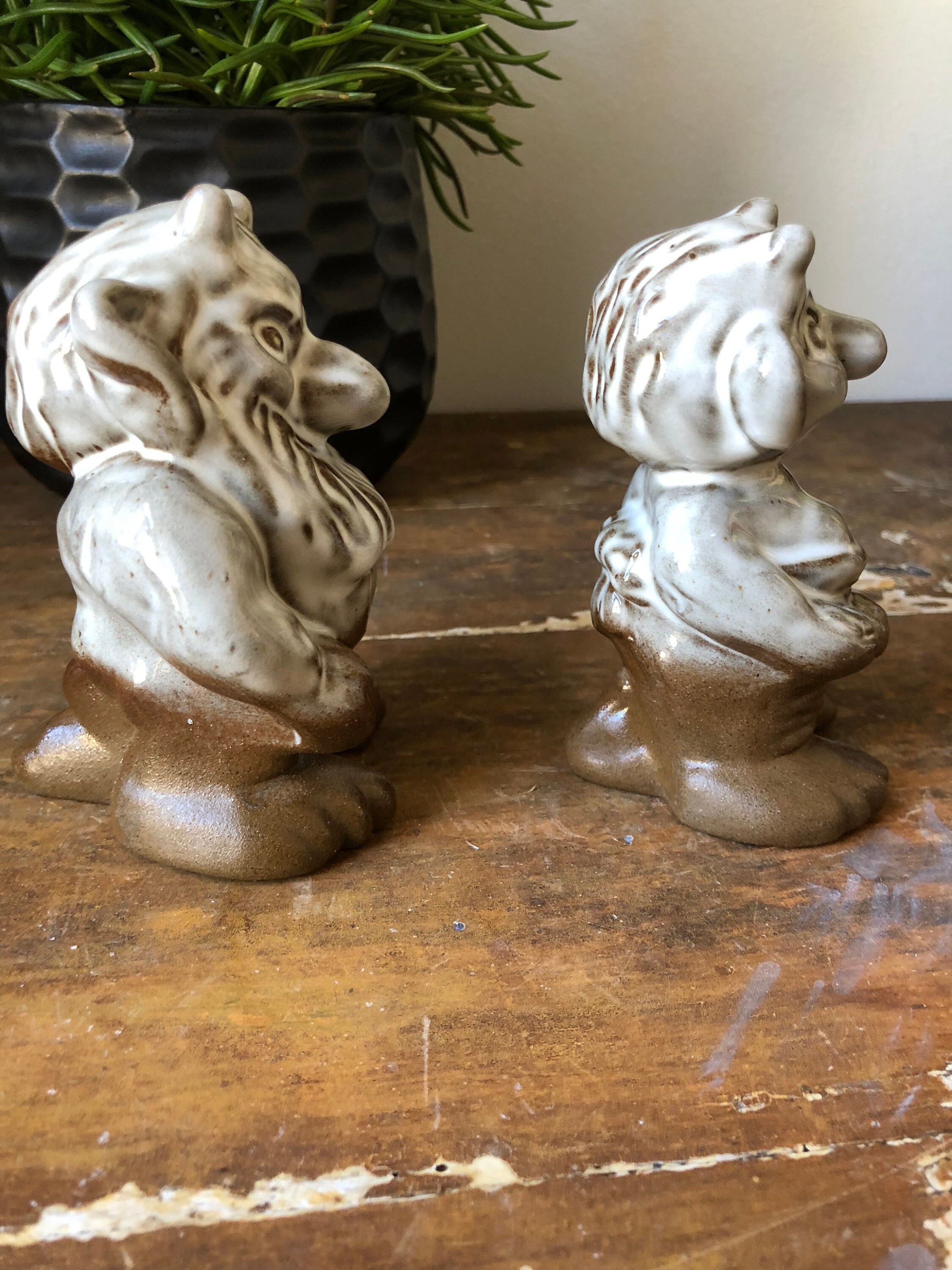 Troll shelf figurines Vintage Scandinavian ceramic figures Sweden