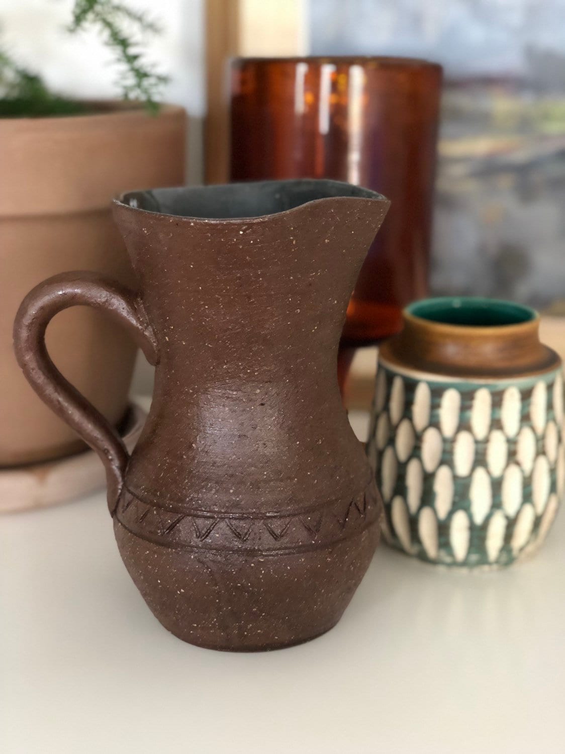 Swedish studio pottery ceramic jug by Bengt Wall for Wall Trosa