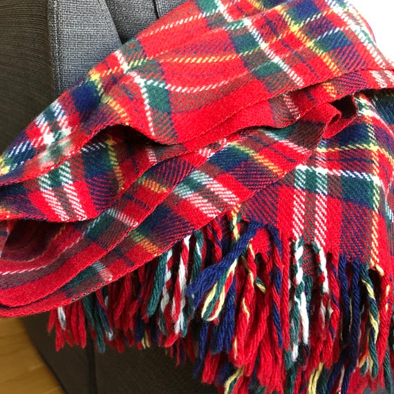 Wool Throw Blanket Red Green Yellow Tones Wool Blanket Throw Vintage Retro Design Made in Sweden Virgin Wool by Tidstrand Etsy Canada