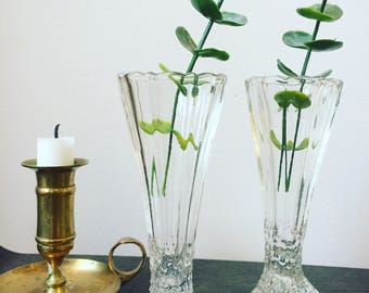 Swedish/glass/bud vases/victorian/hollywood regency style/swedish glassk/scandinavian/schwedisches Glas