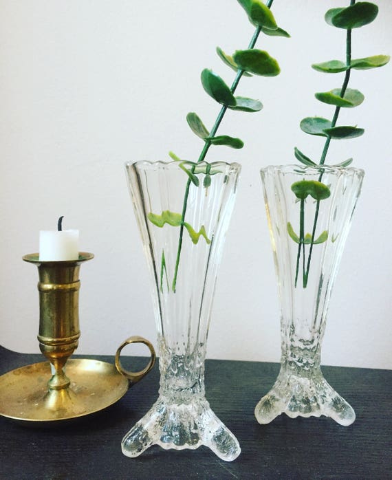 Swedish/glass/bud vases/victorian/hollywood regency style /swedish glass//scandinavian/swedish glass