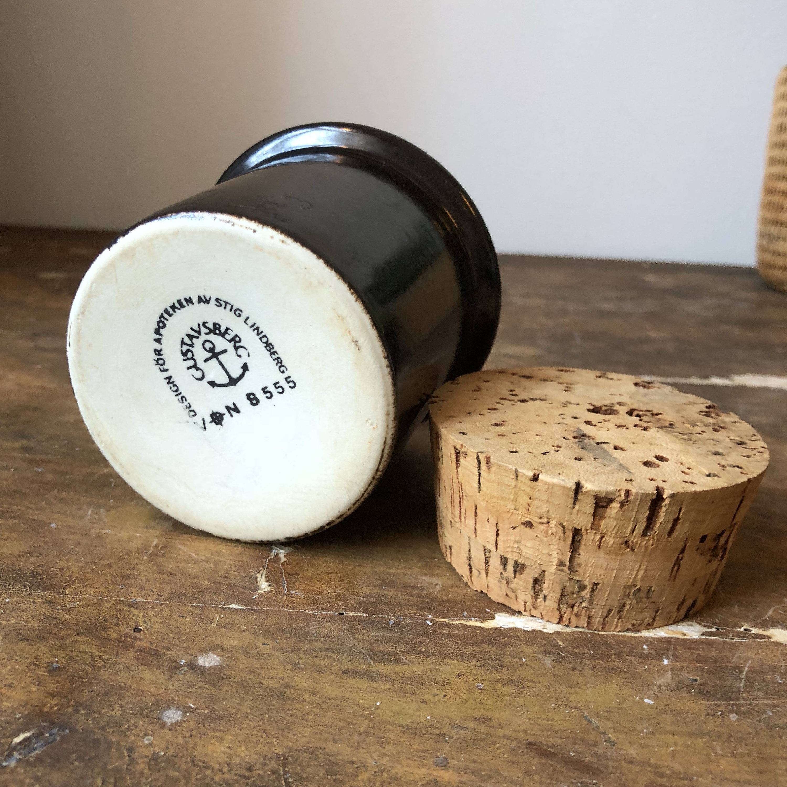 Stig lindberg jar Mustard Pot / Mustard Jar Pottery Gustavsberg Sweden