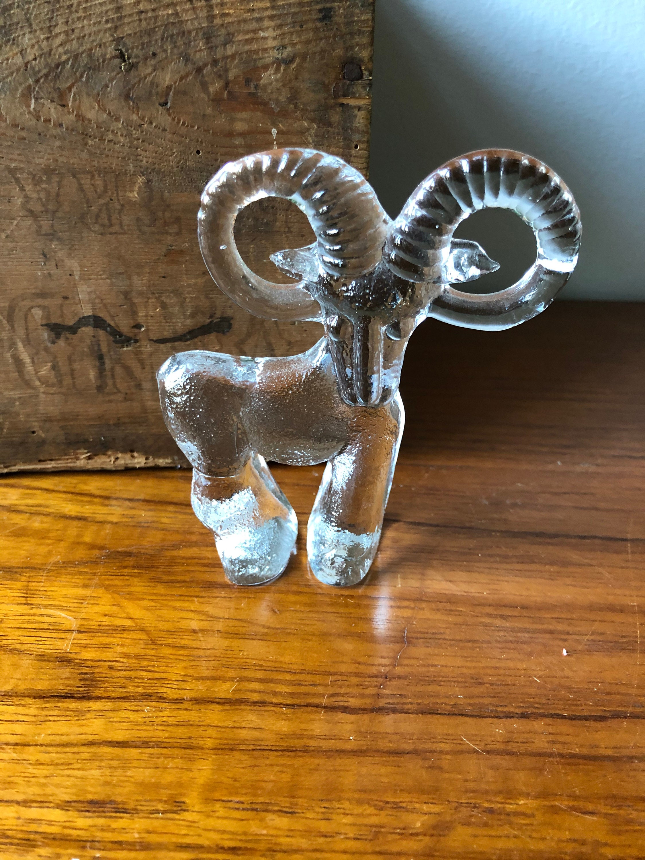 Kosta Boda zoo series Bertil Vallien Stenbock goat ram Swedish