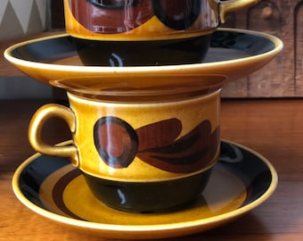 Rörstrand Taza de café de atún y platillo sueco Rörstrand 1960 diseñado por Carl-Harry Stålhane