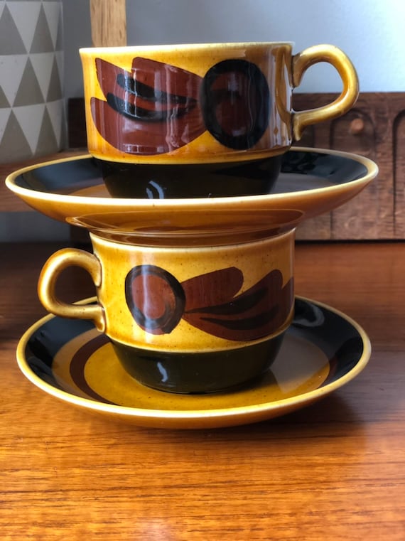 Rörstrand Tuna coffee cup and saucer Swedish Rörstrand 1960s designed by Carl-Harry Stålhane