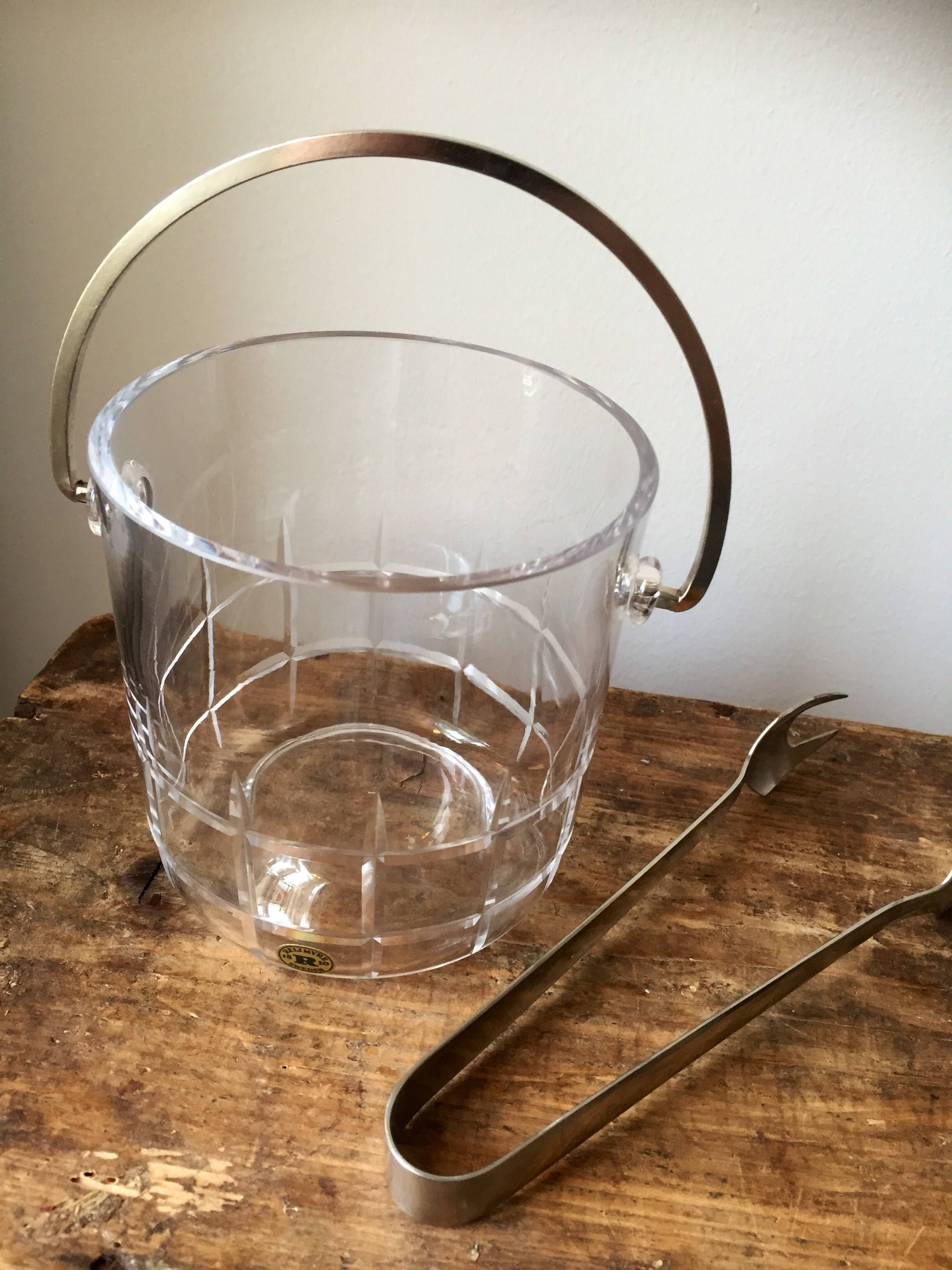 Reijmyre Midcentury modern ice bucket made in Sweden Scandinavian glass