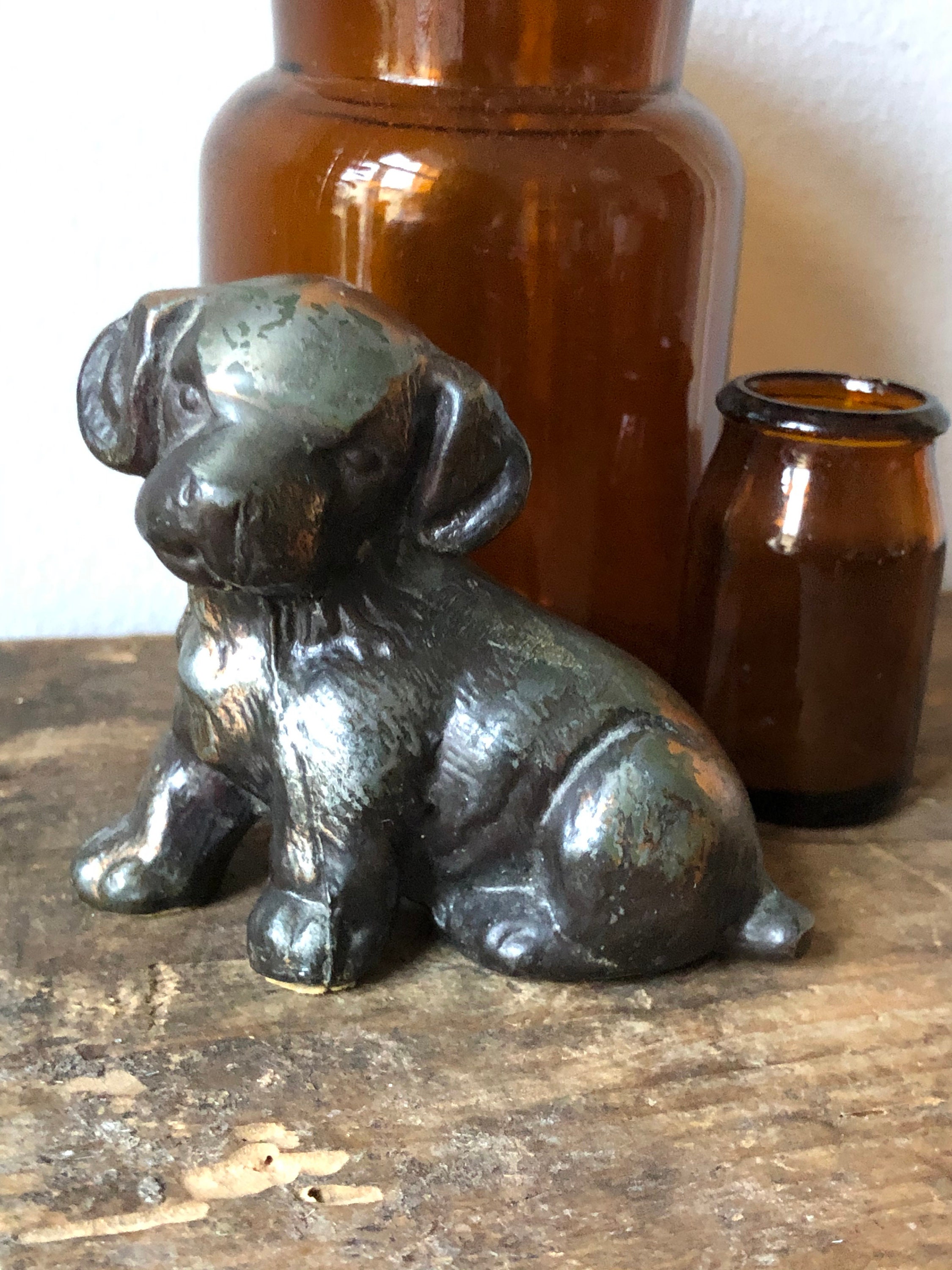 Scandinavian Vintage Swedish bronze dog figurine