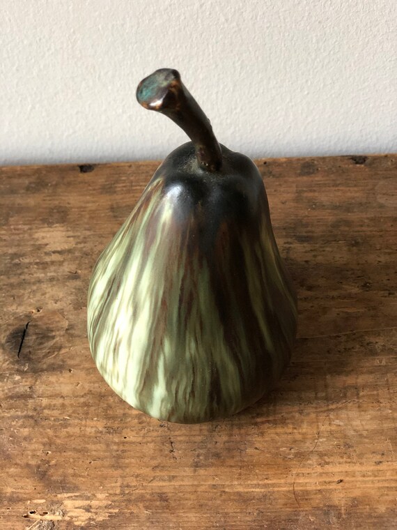 Swedish ceramic pear figurine Sweden midcentury modern fruit hygge boho