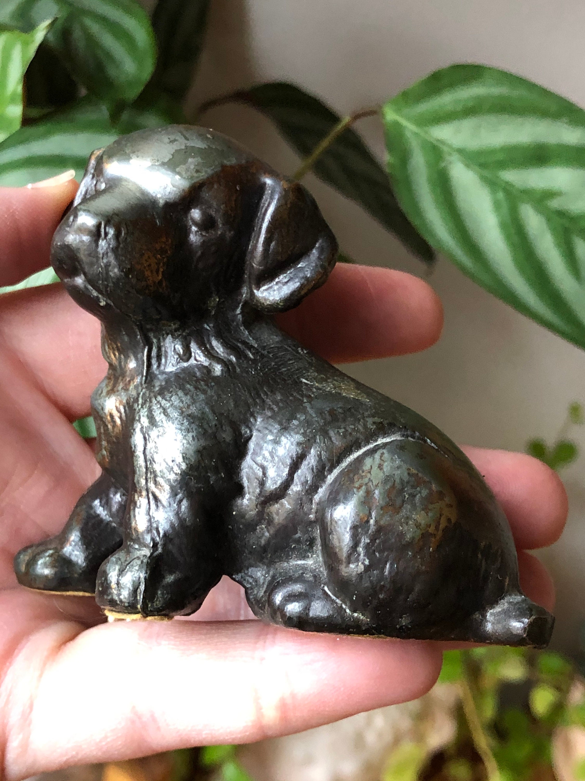 Scandinavian Vintage Swedish bronze dog figurine