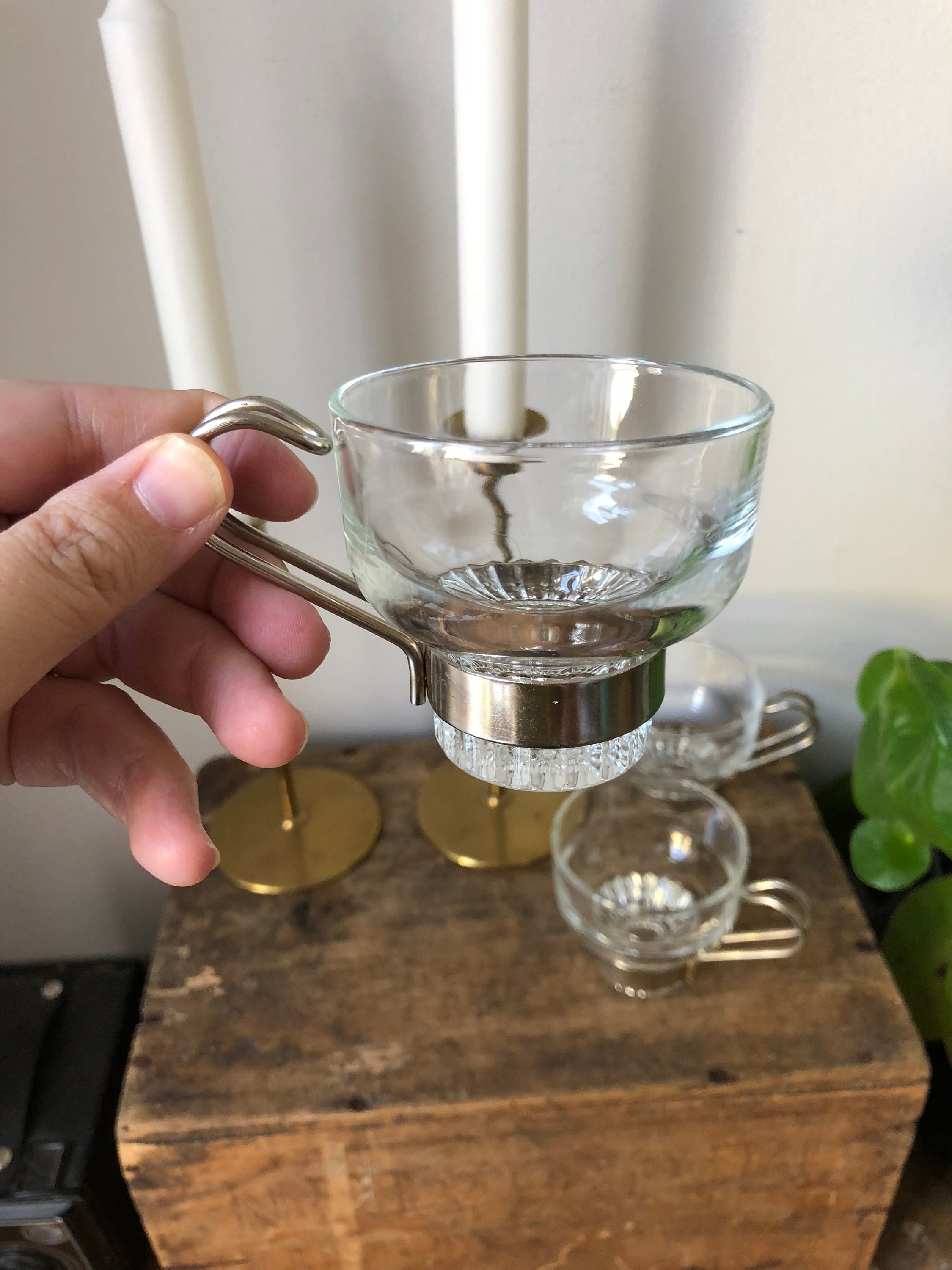 Set of 6 scandinavian hot beverage glasses glögg mulled wine / espresso