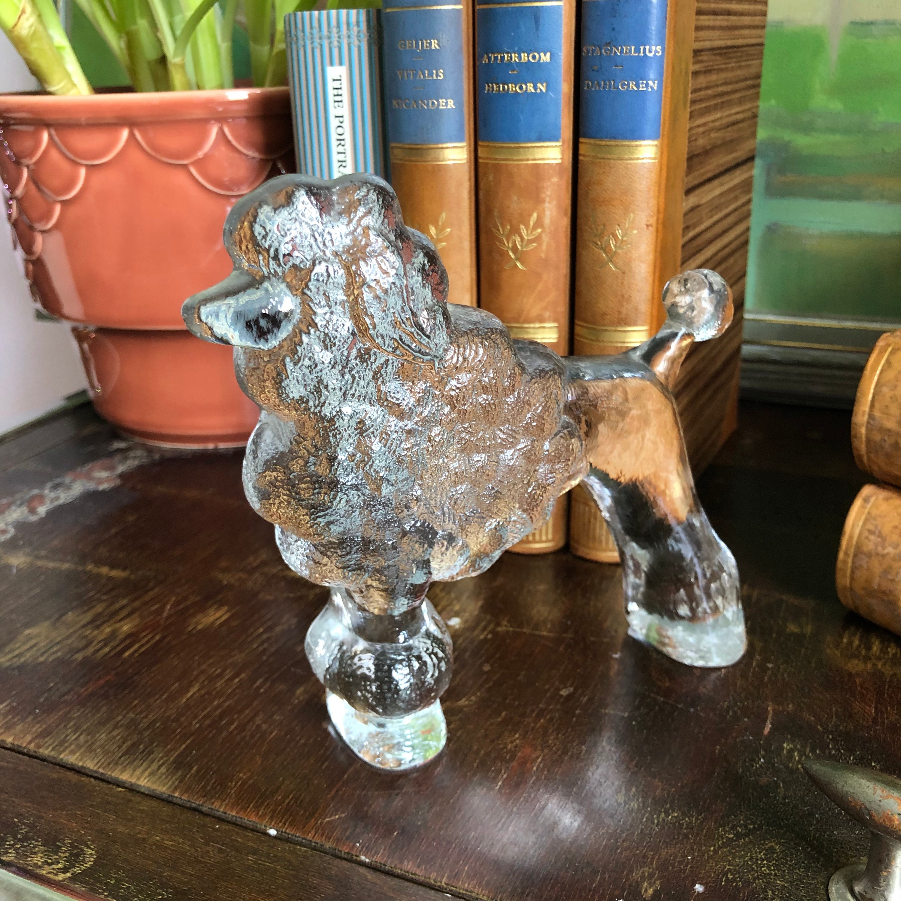 Poodle glass figurine by Bertil Vallien Kosta Boda kennel series dog