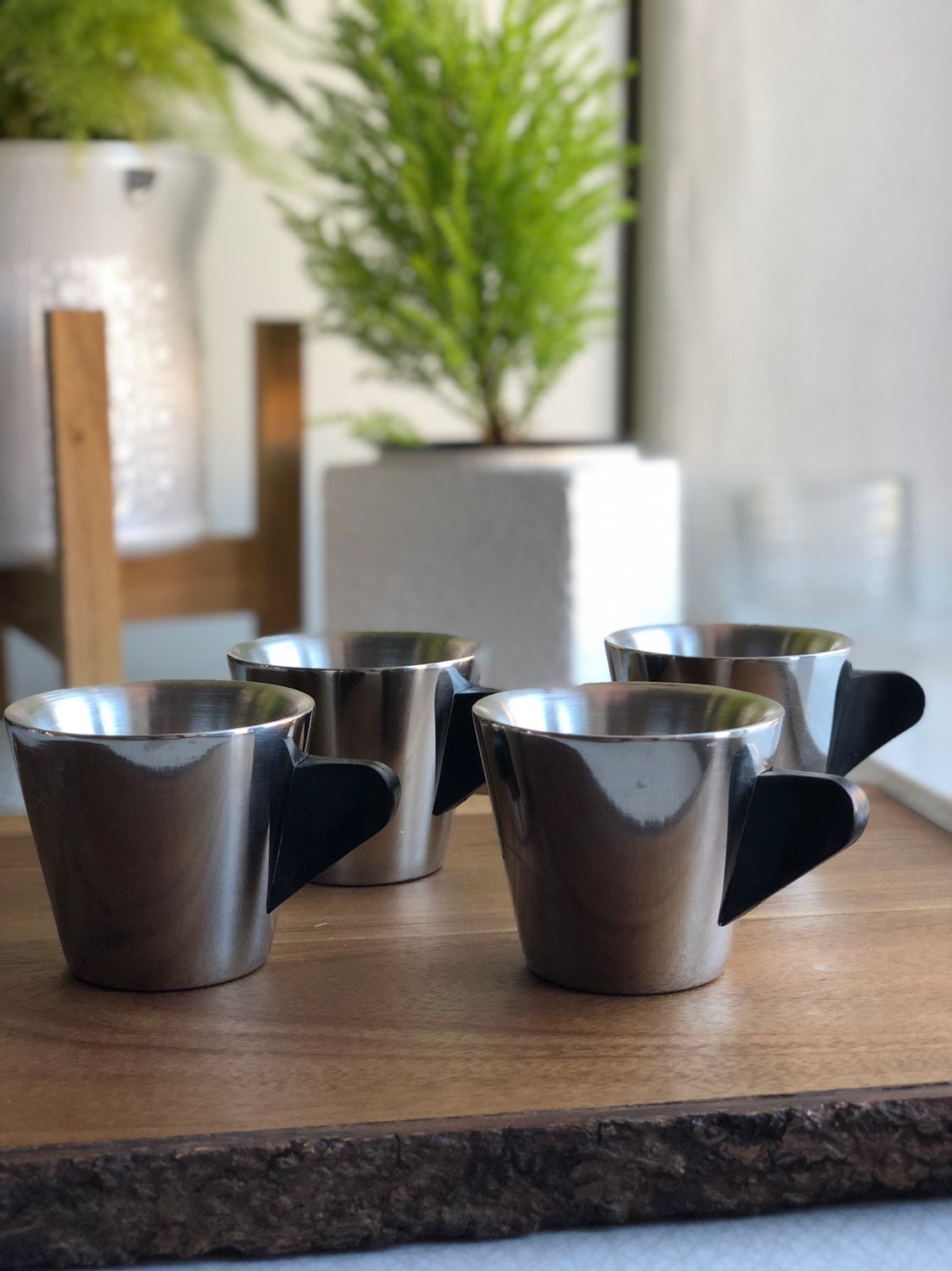 Set of 4 scandinavian hot beverage glasses glögg mulled wine / espresso