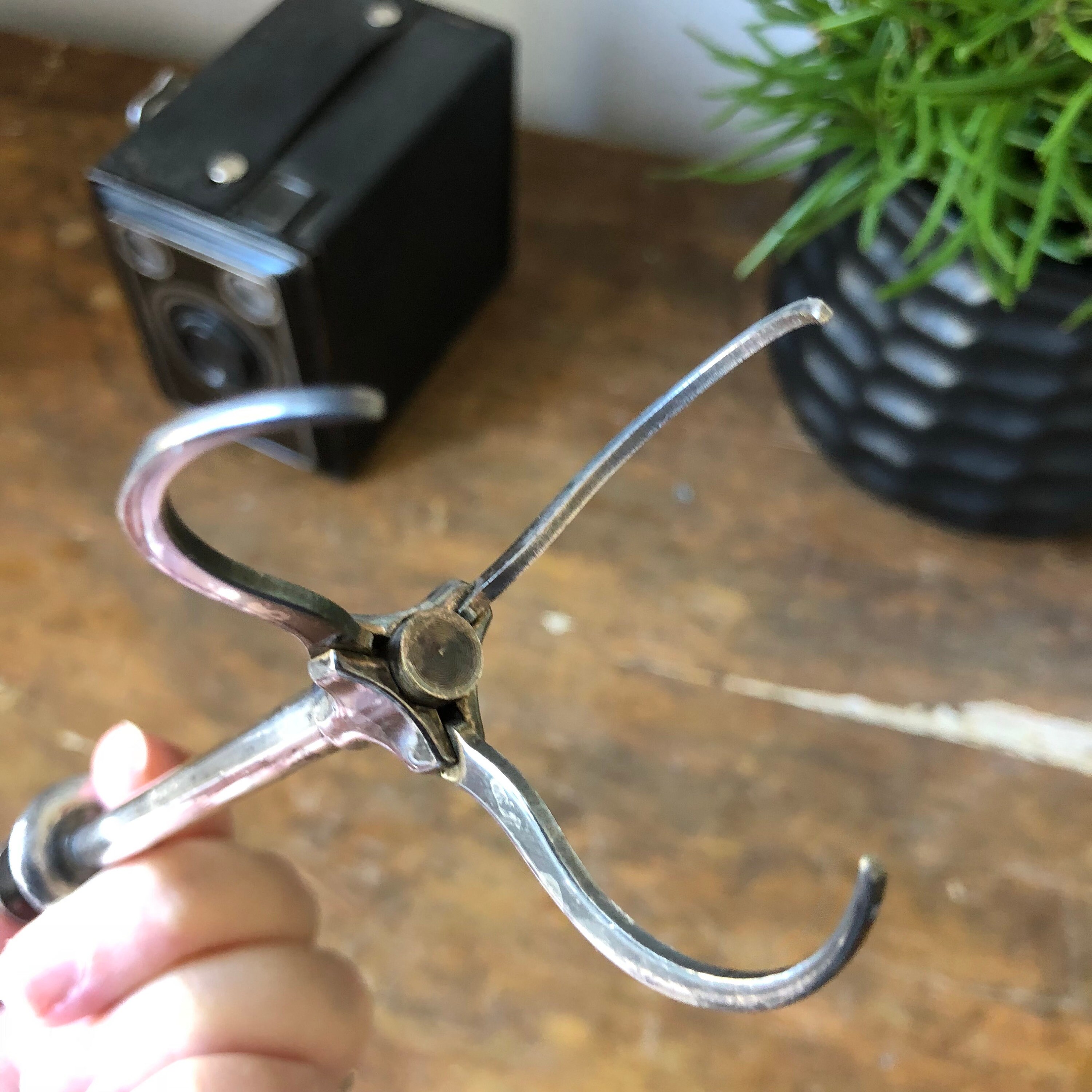 Vintage Scandinavian ice cube /sugar tongs / silver plated intricate