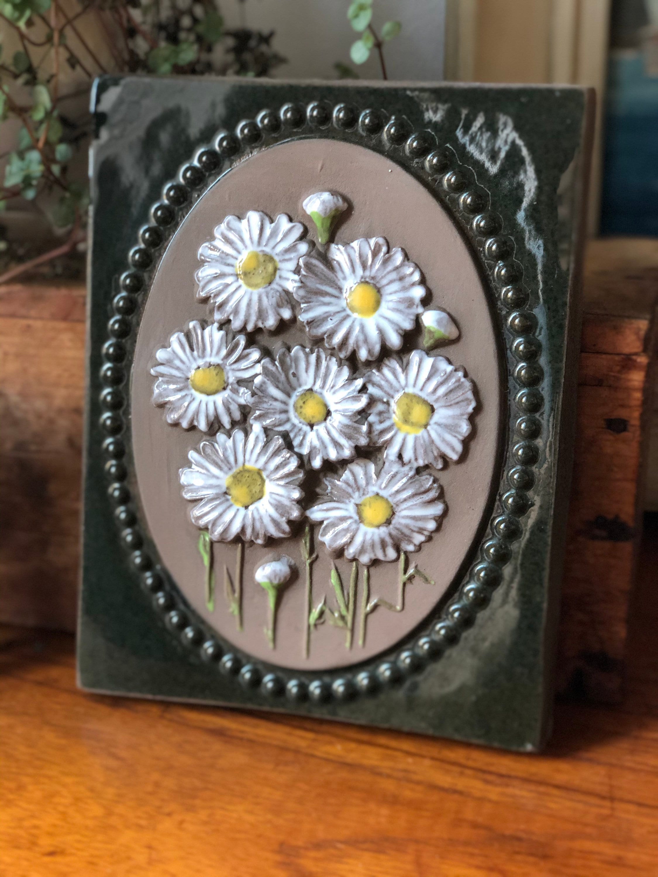 Vintage 1960s Ceramic Tile Plaque Ceramic Wall Art by JIE Etsy