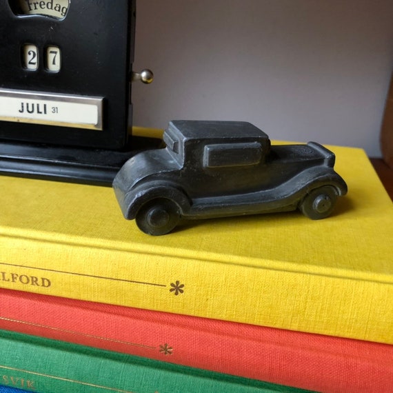 Miniature Vintage Swedish bronze car figurine by Herman Bergman made in Sweden