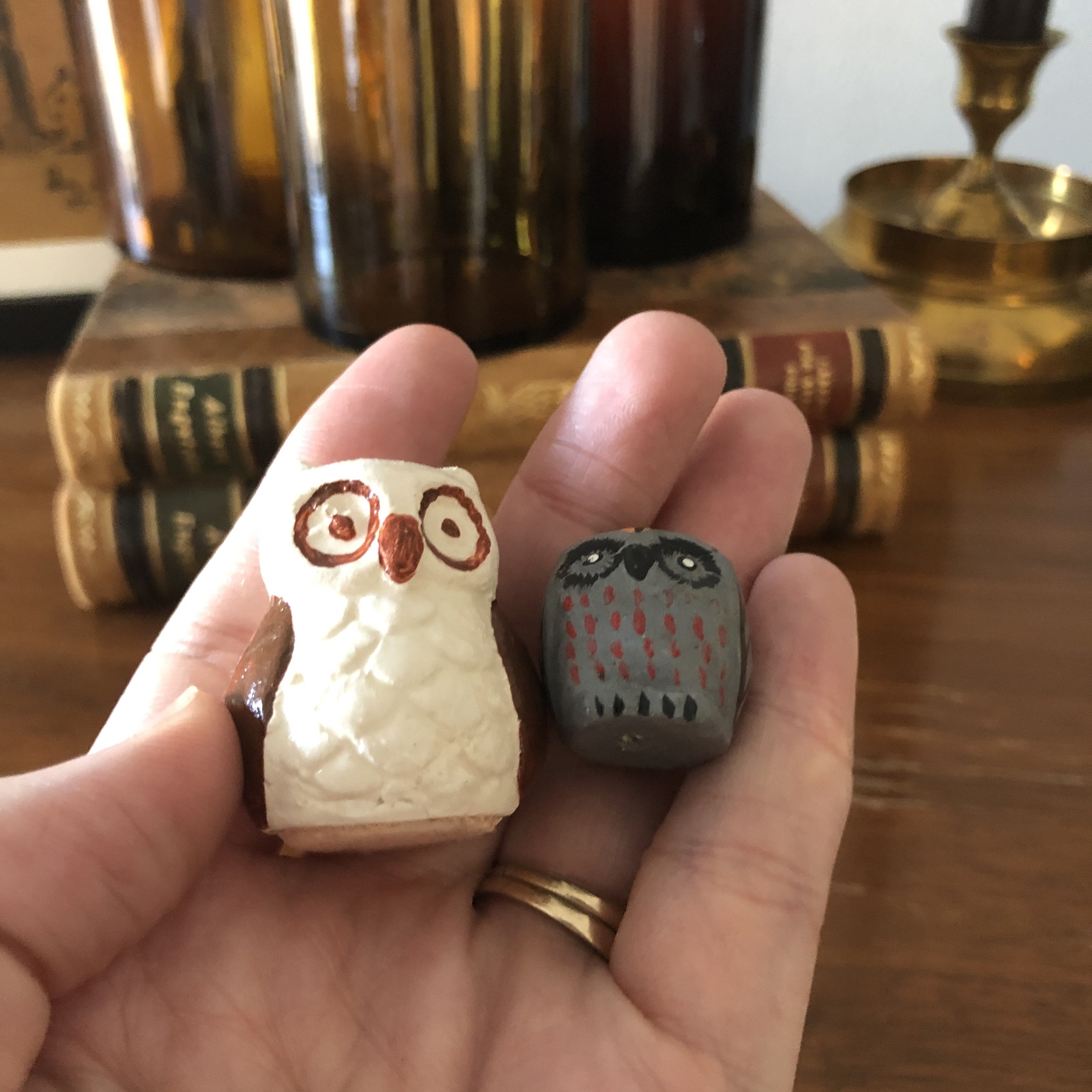 small ceramic owl figurines
