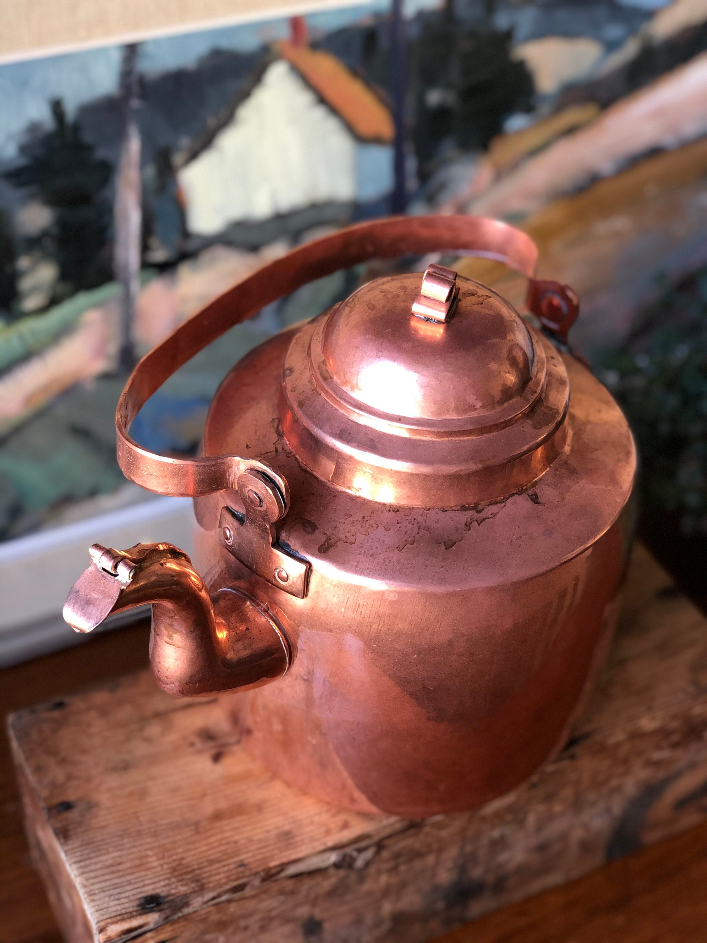 Antique Swedish copper kettle late 1800s Stamped E. Bengtsson Malmö