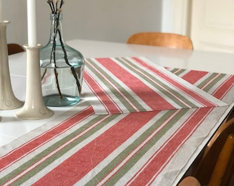 Pair of Retro Table Runner Swedish folk art linen traditional pattern tablecloth boho/tablescape