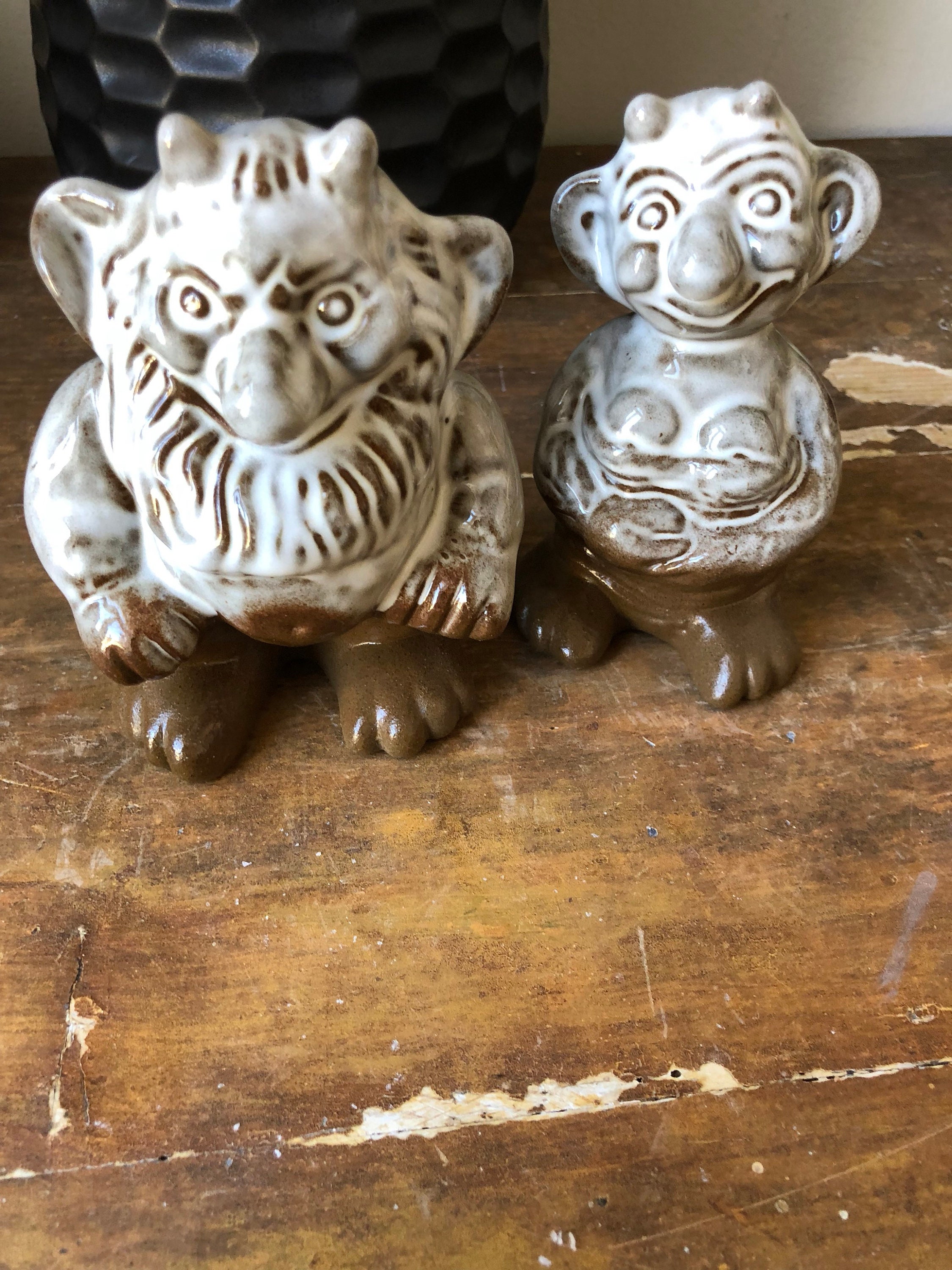 Troll shelf figurines Vintage Scandinavian ceramic figures Sweden
