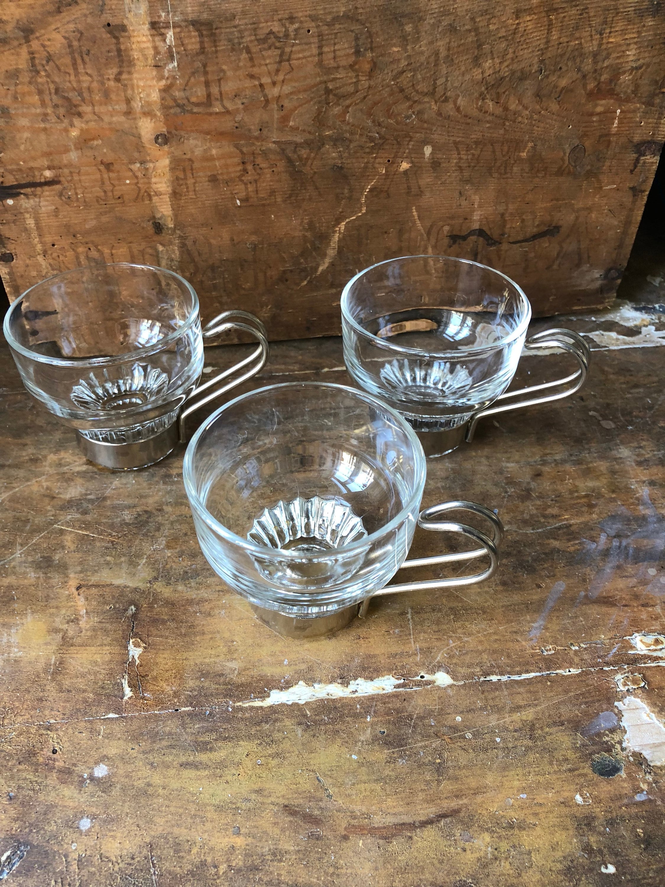 Set of 6 scandinavian hot beverage glasses glögg mulled wine / espresso